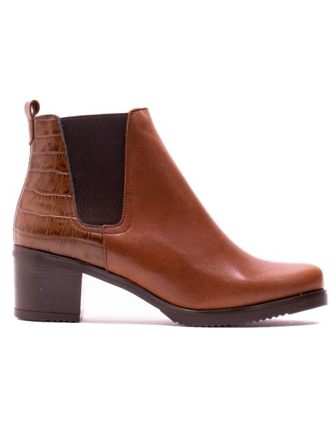 Chelsea Boots en Cuir Tracy cognacs