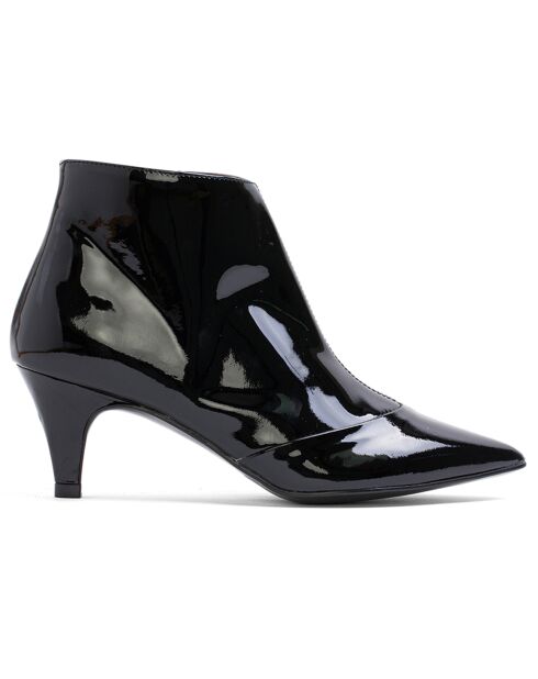 Bottines en Cuir Verni Janis noires - Talon 5 cm