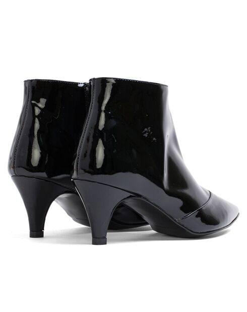 Bottines en Cuir Verni Janis noires - Talon 5 cm