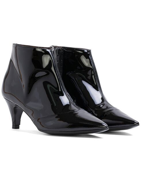 Bottines en Cuir Verni Janis noires - Talon 5 cm