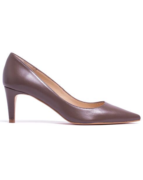 Escarpins en Cuir Heather taupe - Talon 5 cm