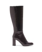 Ginni Lederstiefel, 7,5 cm Absatz, Schwarz