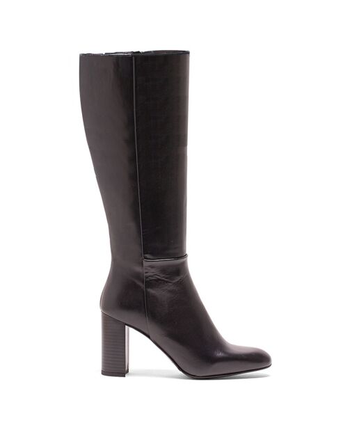 Ginni Lederstiefel, 7,5 cm Absatz, Schwarz