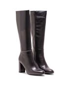Ginni Lederstiefel, 7,5 cm Absatz, Schwarz
