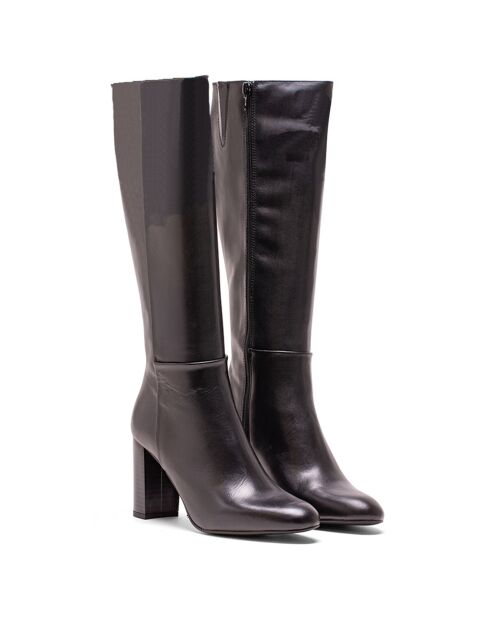 Ginni Lederstiefel, 7,5 cm Absatz, Schwarz