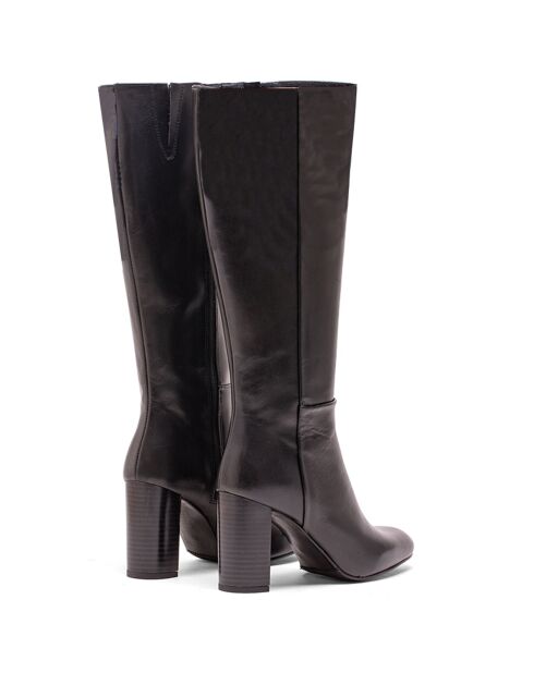 Ginni Lederstiefel, 7,5 cm Absatz, Schwarz