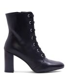 Bottines à Lacets en Cuir noires - Talon 8 cm