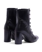 Bottines à Lacets en Cuir noires - Talon 8 cm