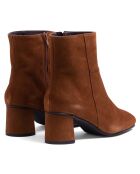 Bottines en Velours de Cuir Milly cognacs - Talon 5 cm