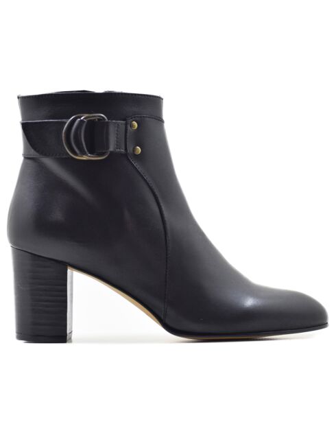 Bottines en Cuir May noires - Talon 7 cm