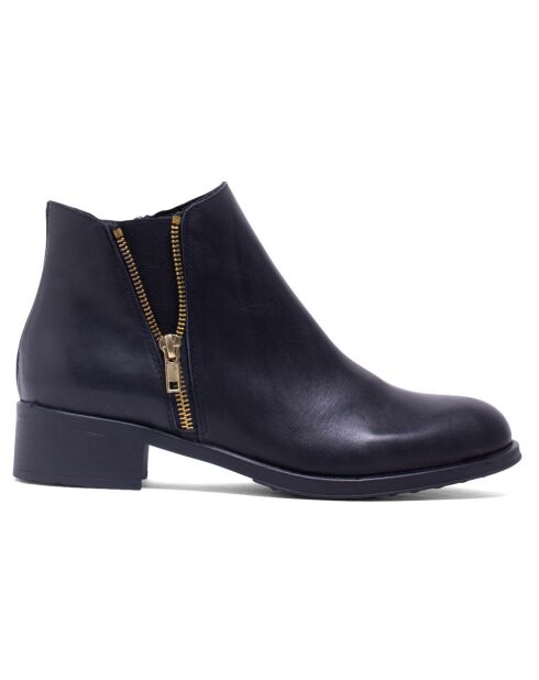 Bottines en Cuir Elly noires
