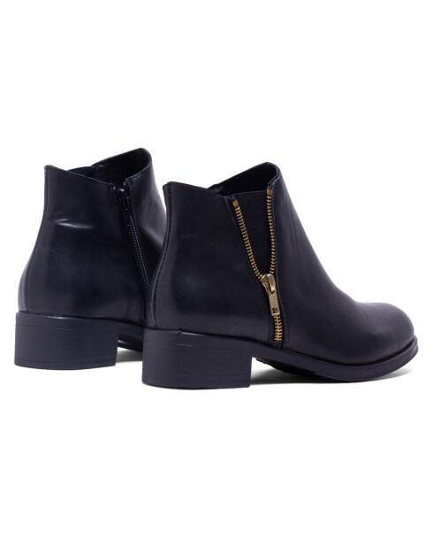 Bottines en Cuir Elly noires