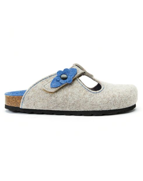 Chaussons en Feutre Flore beiges