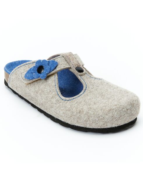 Chaussons en Feutre Flore beiges