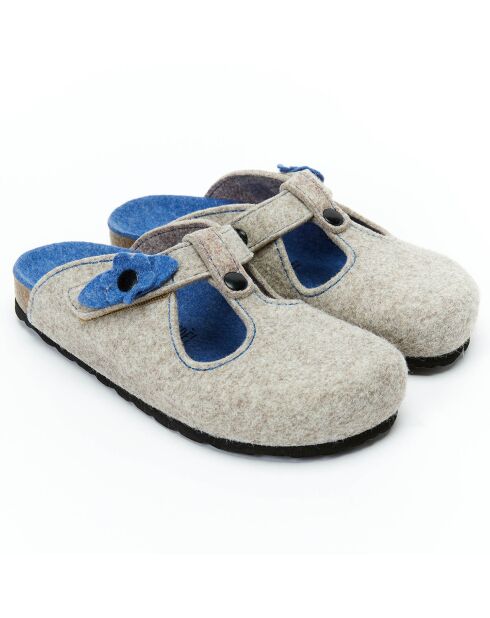 Chaussons en Feutre Flore beiges
