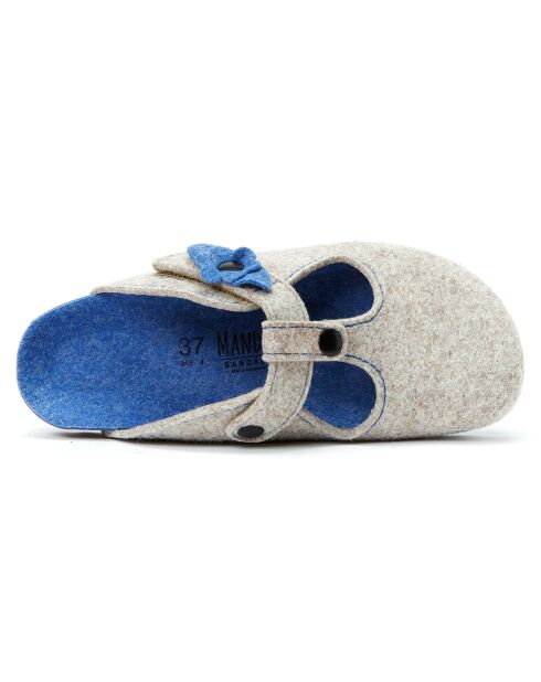 Chaussons en Feutre Flore beiges