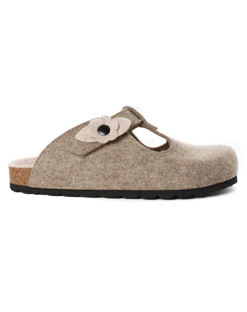 Chaussons en Feutre Flore beiges