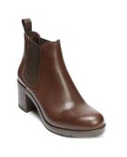 Chelsea Boots en Cuir Plain marron - Talon 6 cm