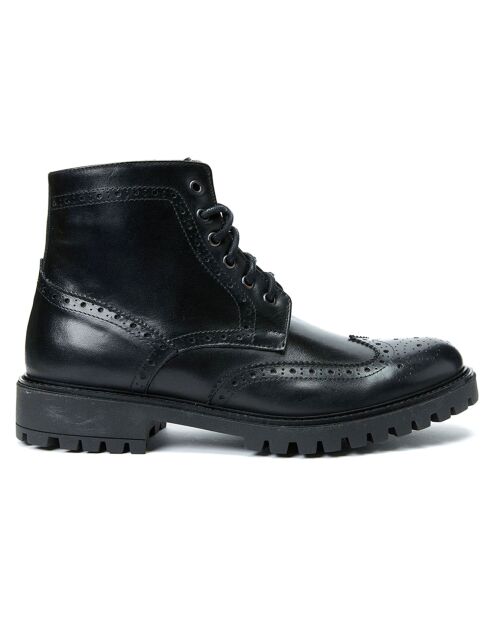 Boots en Cuir Anke Wing Cap noires