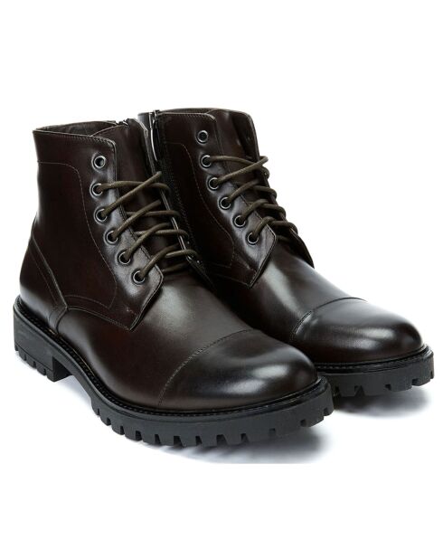 Boots en Cuir Toe Cap marron