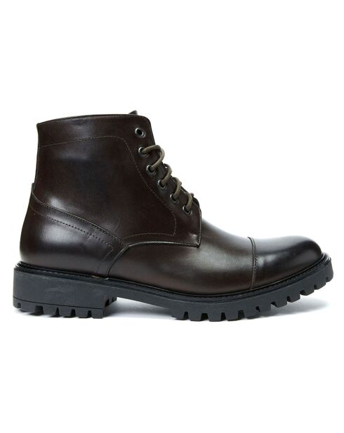 Boots en Cuir Toe Cap marron