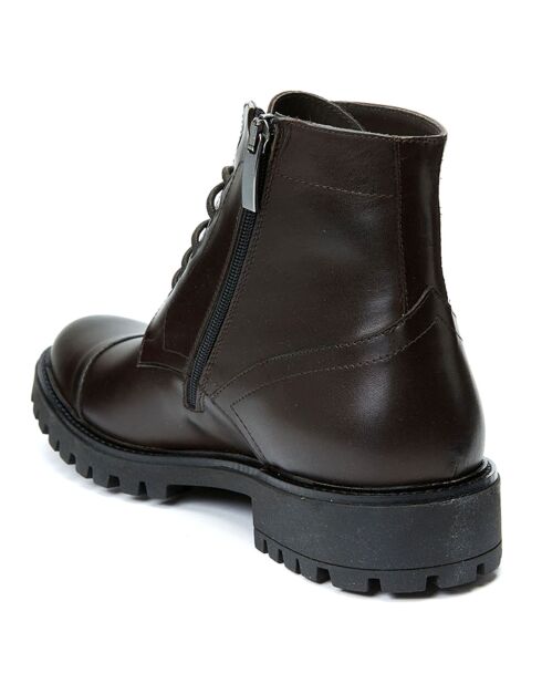 Boots en Cuir Toe Cap marron