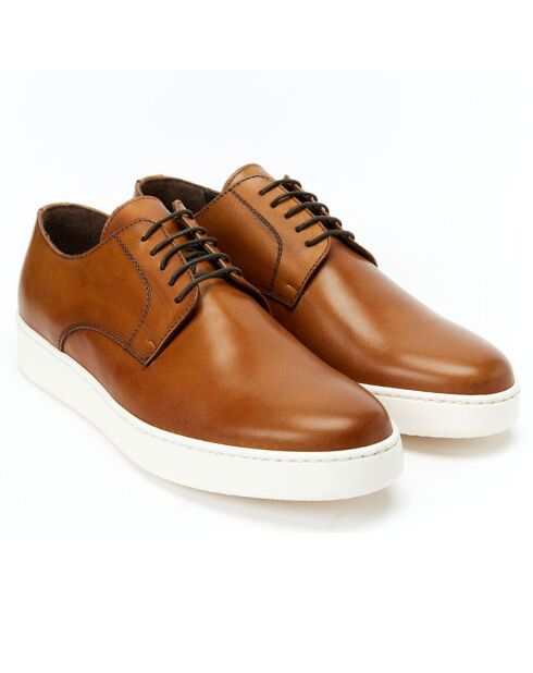 Sneakers en Cuir Plain marron