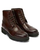 Boots en Cuir Toe Cap Lace-Up marron