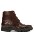 Boots en Cuir Toe Cap Lace-Up marron