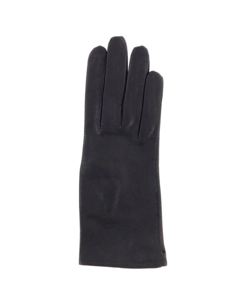 Gants en Cuir d'Agneau doublure Textile Fanny noirs