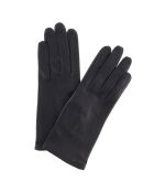 Gants en Cuir d'Agneau doublure Textile Fanny noirs