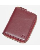 Porte-Monnaie en Cuir de Vachette Rodez rouge foncé - 12x9 cm