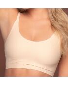 Brassière sans coutures bretelles croisées beige