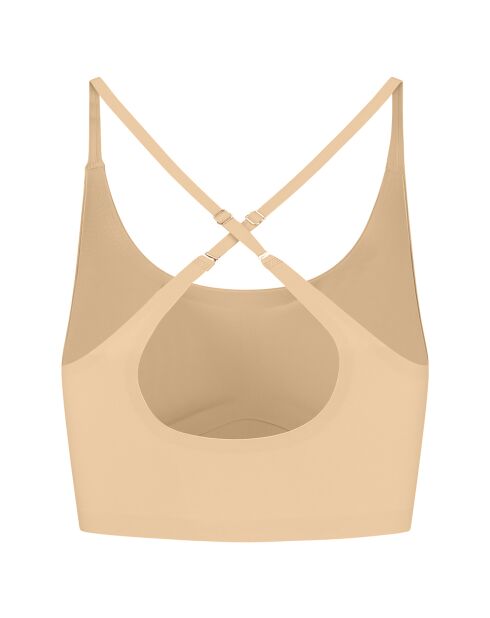 Nahtloser BH mit gekreuzten Trägern beige
