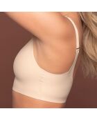 Brassière sans coutures bretelles croisées beige