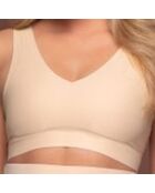 Sujetador beige sin costuras con cuello en V