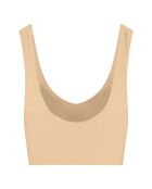 Sujetador beige sin costuras con cuello en V