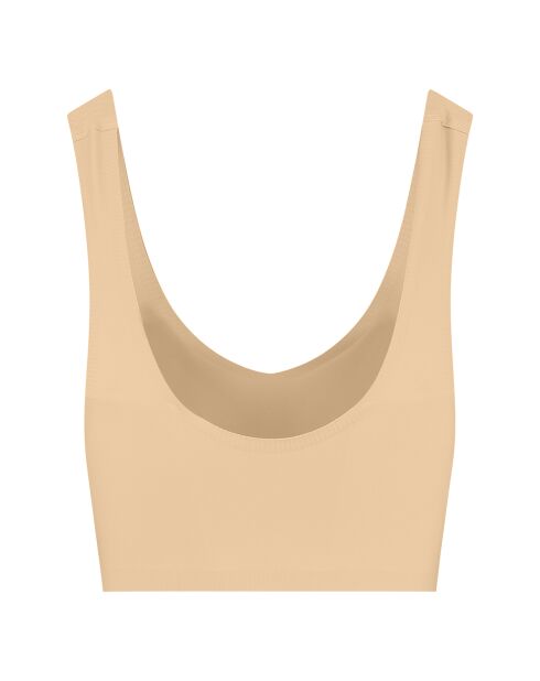 Beige bh met V-hals en naadloze pasvorm