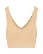 Sujetador beige sin costuras con cuello en V