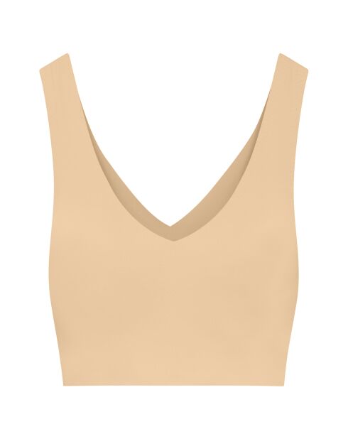 Beige bh met V-hals en naadloze pasvorm