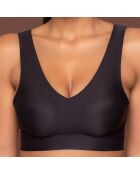 Brassière sans coutures décolleté en V noire
