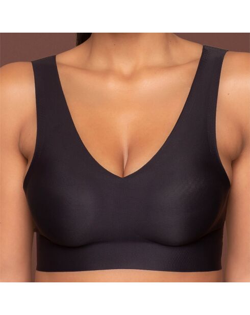 Brassière sans coutures décolleté en V noire