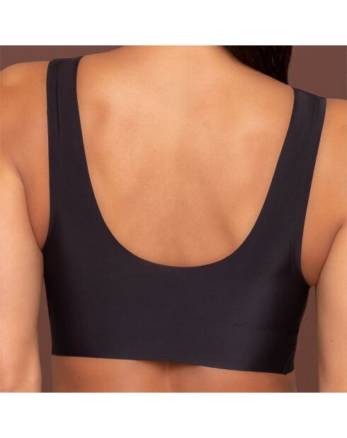 Brassière sans coutures décolleté en V noire