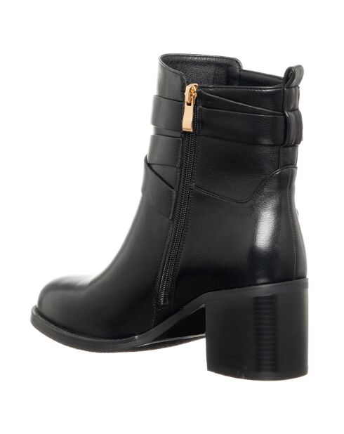 Bottines en Cuir végétal Rym noires - Talon 6.5 cm