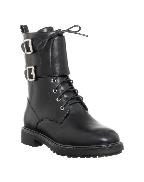 Boots en Cuir végétal Luna noires