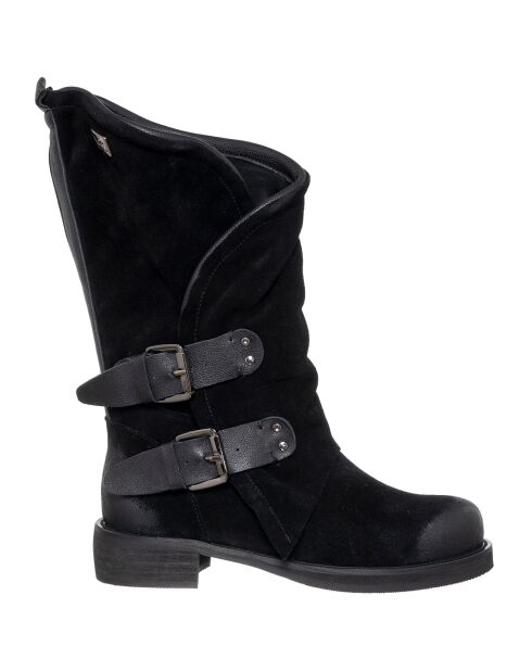 Bottes en Velours de Cuir noires