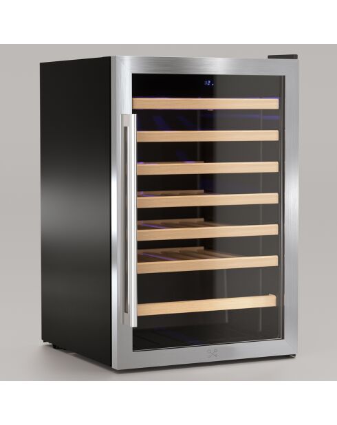 Vrijstaande zilveren wijnkelder met 48 flessen - 54x53,8x83,4 cm