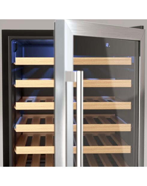 Cave à vin 48 bouteilles pose libre argentée - 54x53.8x83.4 cm