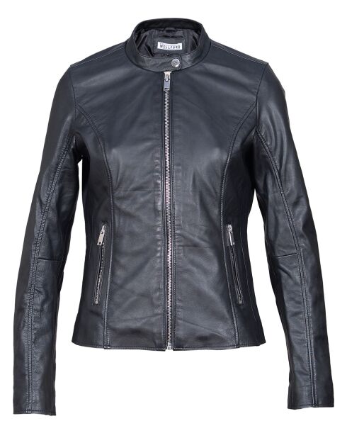 Veste en Cuir Aglae noire