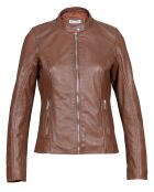 Veste en Cuir Aglae cognac